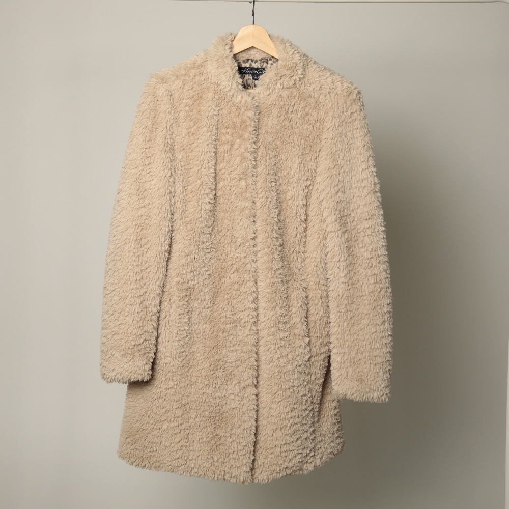 Kenneth Cole Teddy Coat in Cream/Beige